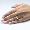 Victorian Old European Cut Diamond Floral Belcher 14K Yellow Gold Ring