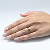 Antique Garnet Gypsy Set 3 Stone Gold Ring
