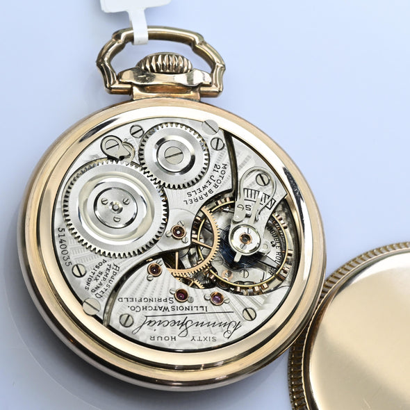 Illinois Bunn Special Type III 60Hr 21J 16S YGF Case Pocket Watch