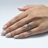 Victorian Blue Sapphire and Seed Pearl Navette 14K Gold Cocktail Ring
