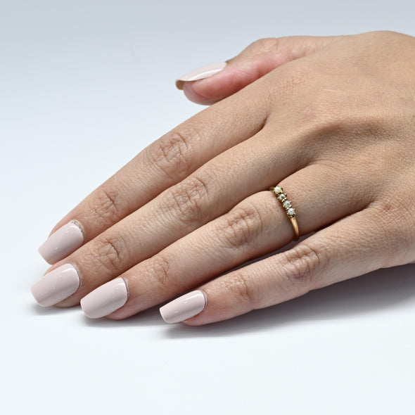 Antique Victorian 10K Yellow Gold Seed Pearl Band Ring