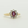 Ruby & Diamond 14K Gold Cluster Ring