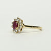 Ruby & Diamond 14K Gold Cluster Ring