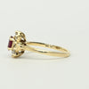 Ruby & Diamond 14K Gold Cluster Ring