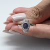 Antique Platinum Sapphire and Diamond Filigree Ring