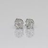 Diamond Cluster 14k White Gold Stud Earrings