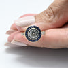 Art Deco 1.35c Old Euro Diamond No Heat Blue Sapphire Halo 18k Platinum Ring GIA