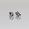 Diamond Cluster 14k White Gold Stud Earrings