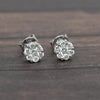 Diamond Cluster 14k White Gold Stud Earrings