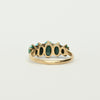 Antique Victorian Five-Stone Turquoise Ring with Talon Prongs in Yellow Gold