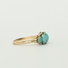 Antique Victorian Five-Stone Turquoise Ring with Talon Prongs in Yellow Gold