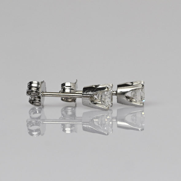 0.50cttw Natural Diamond Round Brilliant 14k White Gold Stud Earrings