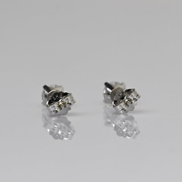 0.50cttw Natural Diamond Round Brilliant 14k White Gold Stud Earrings