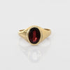 Garnet Oval Bezel Set 14k Yellow Gold Memorial Ring Dated 23 May 1871