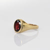 Garnet Oval Bezel Set 14k Yellow Gold Memorial Ring Dated 23 May 1871
