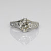 2.16ctw Old European Cut Diamond Platinum Art Deco Engagement Ring