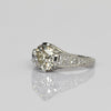 2.16ctw Old European Cut Diamond Platinum Art Deco Engagement Ring