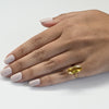Vintage Citrine Long Oval 18k Yellow Gold Gemstone Ring