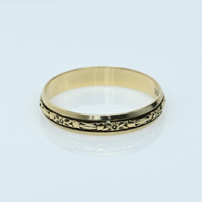Wood Orange Blossom 14k Gold Band Dated 1943