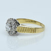 0.79ct D VS Old Cut Diamond Halo 18K Gold Zig Zag Cluster Ring w GIA