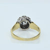 0.79ct D VS Old Cut Diamond Halo 18K Gold Zig Zag Cluster Ring w GIA