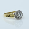 0.79ct D VS Old Cut Diamond Halo 18K Gold Zig Zag Cluster Ring w GIA