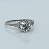 Edwardian 1.35ct Old European Cut Diamond Platinum Filigree Solitaire Ring w GIA