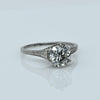 Edwardian 1.35ct Old European Cut Diamond Platinum Filigree Solitaire Ring w GIA