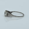 Edwardian 1.35ct Old European Cut Diamond Platinum Filigree Solitaire Ring w GIA