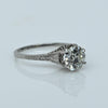 Edwardian 1.35ct Old European Cut Diamond Platinum Filigree Solitaire Ring w GIA