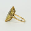 Vintage Citrine Long Oval 18k Yellow Gold Gemstone Ring