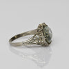 2.4ct Aquamarine Art Deco Filigree 14k White Gold Ring