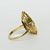 Vintage Citrine Long Oval 18k Yellow Gold Gemstone Ring