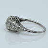 1.32ct Light Yellow Old Mine Cut Diamond Platinum Filigree Engagement Ring