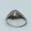 1.32ct Light Yellow Old Mine Cut Diamond Platinum Filigree Engagement Ring