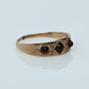 Antique Garnet Gypsy Set 3 Stone Gold Ring