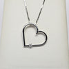 Diamond Heart Pendant 14k White Gold Necklace