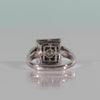Invisible Set Blue Sapphire and Diamond Checkerboard in 18K White Gold Ring
