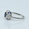 Art Deco Blue Sapphire Oval 18K White Gold Ring