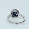 Art Deco Blue Sapphire Oval 18K White Gold Ring