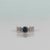 Electric Blue 1.04ct Cushion Cut Diamond in Diamond Infinity Engagement Ring