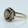 Antique Victorian 14K Rose Cut Diamond Double Halo Cluster Ring