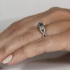 Electric Blue 1.04ct Cushion Cut Diamond in Diamond Infinity Engagement Ring