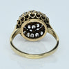 Antique Victorian 14K Rose Cut Diamond Double Halo Cluster Ring