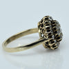 Antique Victorian 14K Rose Cut Diamond Double Halo Cluster Ring