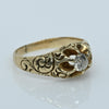 Victorian Old European Cut Diamond Antique 14K Yellow Gold Belcher Ring