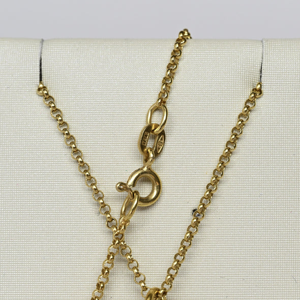 Balestra Vintage Carved Snow Jade Jadite Pendant 14K Yellow Gold Necklace