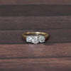 1.22ctw Round Brilliant Diamond  Yellow Gold & Platinum3 Stone Ring