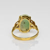 Vintage Snow Jade Oval Jadeite 18k Gold Ring