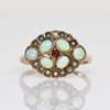 Victorian Opal Pearl and Ruby Yellow Gold Antique Ring